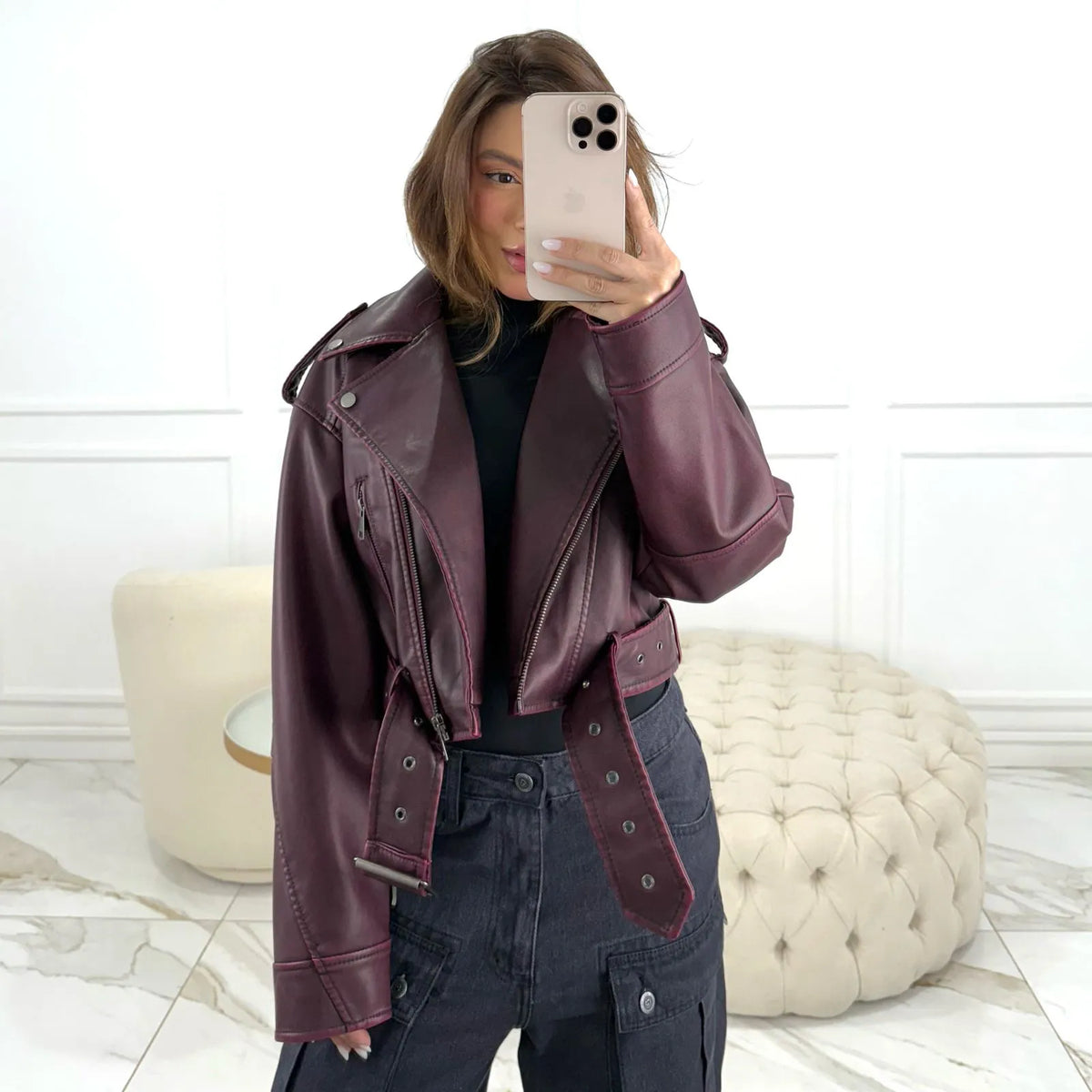JAQUETA ALEXA BURGUNDY